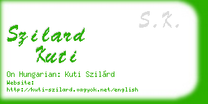 szilard kuti business card