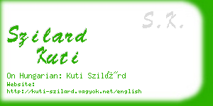 szilard kuti business card